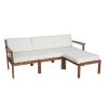 U_Style Multi-person Sofa Set with A Small Table, Suitable for Gardens, Backyards, and Balconies.