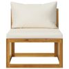 5 Piece Patio Lounge Set with Cushions Solid Acacia Wood