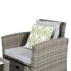 Patio Furniture, Outdoor Furniture, Seasonal PE Wicker Furniture, 6 Set Wicker Furniture With Tempered Glass Coffee Table