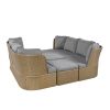 Customizable Outdoor Patio Furniture Set, Wicker Furniture Sofa Set with Thick Cushions, Suitable for Backyard, Porch.