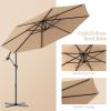 10 Feet Patio Umbrella with Crank and Solar LED Lights