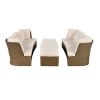 Customizable Outdoor Patio Furniture Set, Wicker Furniture Sofa Set with Thick Cushions, Suitable for Backyard, Porch.